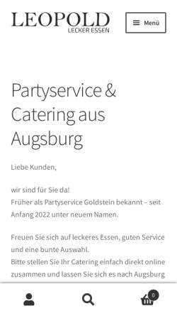 Vorschau der mobilen Webseite www.partyservice-goldstein.de, GO-Event! – Eventagentur & Livekommunikation GmbH