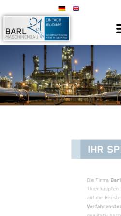 Vorschau der mobilen Webseite www.barl-mb.de, Barl Maschinenbau GmbH