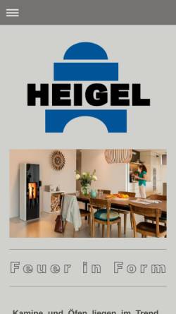 Vorschau der mobilen Webseite www.heigel.eu, Heigel Kachelofenbau GmbH