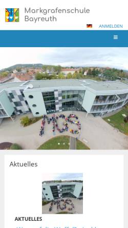 Vorschau der mobilen Webseite www.mgs-bt.de, Markgrafenschule Bayreuth
