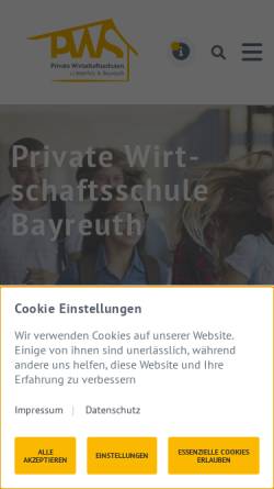 Vorschau der mobilen Webseite www.pws-bayreuth.de, Schulhaus Bildungseinrichtungen gGmbH