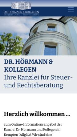 Vorschau der mobilen Webseite www.kanzlei-dr-hoermann.de, Kanzlei Dr. Hörmann
