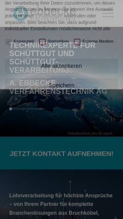 Vorschau der mobilen Webseite www.ebbecke-verfahrenstechnik.de, Ebbecke Verfahrenstechnik GmbH & Co KG
