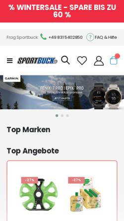 Vorschau der mobilen Webseite www.sportbuck.com, Sport Buck GmbH