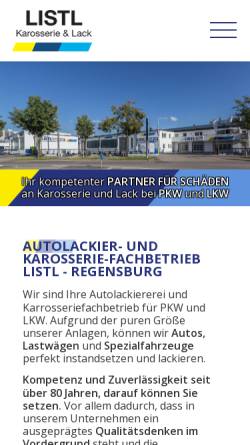 Vorschau der mobilen Webseite www.listl-karosserie-lack.de, Autolackier- und Karosserie-Fachbetrieb Listl GmbH
