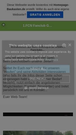 Vorschau der mobilen Webseite fcn-gollachgau.de.tl, Fanclub Gollachgau