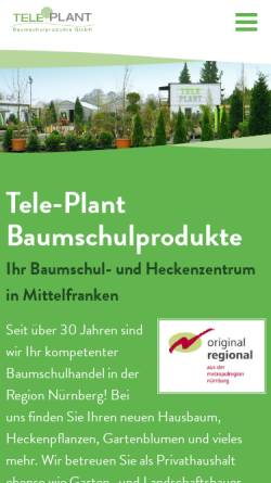 Vorschau der mobilen Webseite www.tele-plant.de, Tele-Plant Baumschulprodukte GmbH