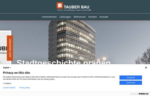 Vorschau von www.tauberbau.de, Tauber Bau