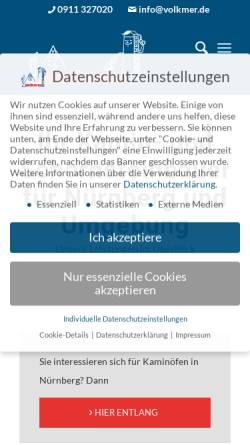 Vorschau der mobilen Webseite www.volkmer-kamin.de, Volkmer Kamin GmbH