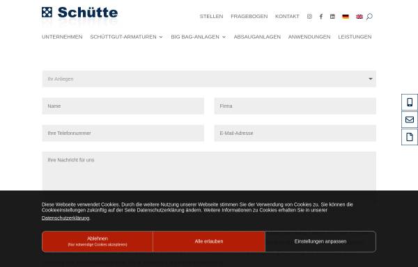 Vorschau von www.schuette-is.com, Schütte Industrieservice GmbH
