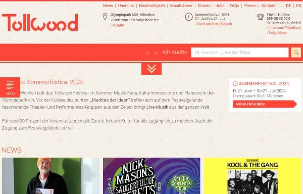 Vorschau von www.tollwood.de, Tollwood