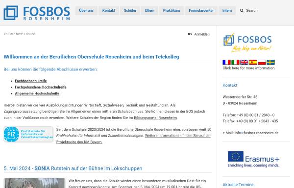 Vorschau von www.fosbos-rosenheim.de, FOS und BOS