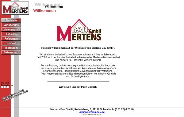 Vorschau von www.mertens-bau.de, Mertens Bau GmbH