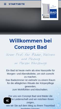 Vorschau der mobilen Webseite www.conzept-bad.de, Conzept Bad GmbH