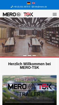 Vorschau der mobilen Webseite www.mero.de, MERO-TSK International GmbH & Co. KG