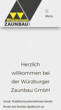 Vorschau der mobilen Webseite wuerzburger-zaunbau.de, Würzburger Zaunbau Adolf Winkelmann