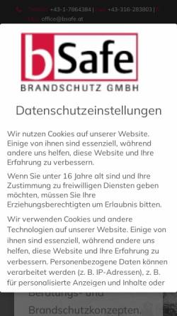 Vorschau der mobilen Webseite www.bsafe.at, bSafe Brandschutz GmbH