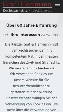 Vorschau der mobilen Webseite www.rae-graf.de, Rechtsanwälte Rainer Graf, Mathias Herrmann, Roland Klein