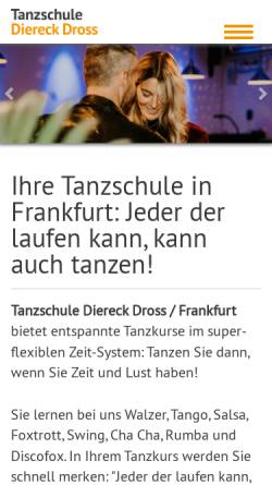Vorschau der mobilen Webseite www.diereck-dross.de, Tanzschule Diereck Dross
