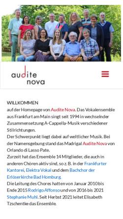 Vorschau der mobilen Webseite www.auditenova.de, Audite Nova