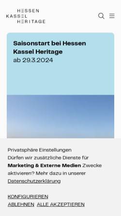Vorschau der mobilen Webseite heritage-kassel.de, Hessen Kassel Heritage