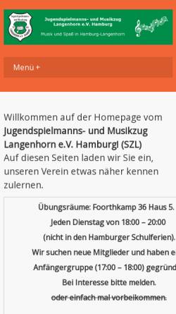 Vorschau der mobilen Webseite www.spielmannszug-langenhorn.de, Spielmannszug Langenhorn