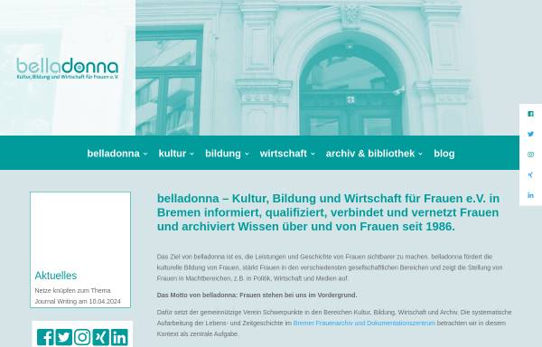 Vorschau von www.belladonna-bremen.de, Belladonna