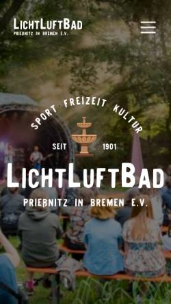 Vorschau der mobilen Webseite www.liluba.de, Licht & Luftbad Bremen