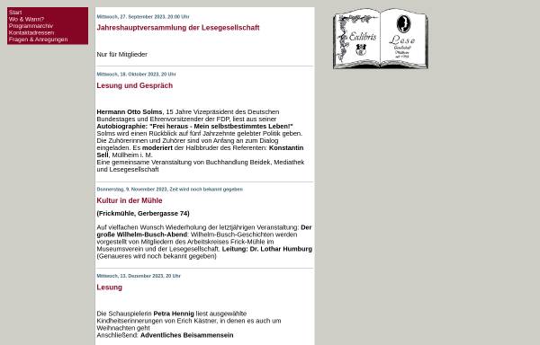 Vorschau von www.lesegesellschaft.de, Lesegesellschaft Müllheim e.V.