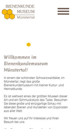 Vorschau der mobilen Webseite www.bienenkundemuseum.de, Bienenkundemuseum