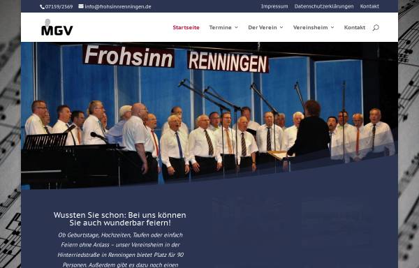 Vorschau von www.mgvfrohsinnrenningen.de, Männergesangverein Frohsinn e.V. Renningen