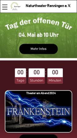 Vorschau der mobilen Webseite www.naturtheater-renningen.de, Naturtheater