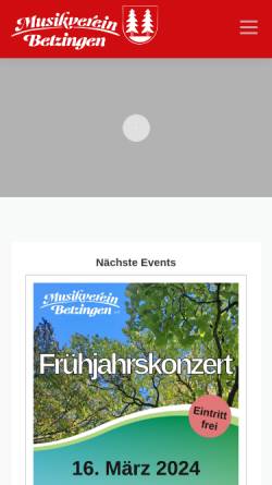Vorschau der mobilen Webseite www.musikverein-betzingen.de, Musikverein Betzingen e.V.