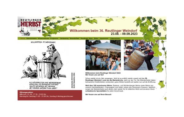 Vorschau von www.reutlinger-weindorf.de, Reutlinger Weindorf