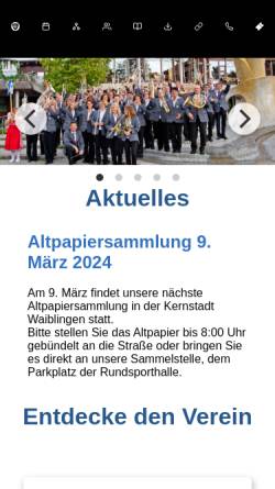 Vorschau der mobilen Webseite www.stown.de, Städtisches Orchester Waiblingen