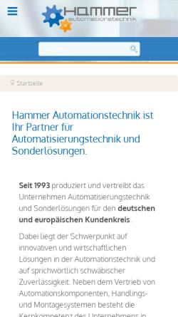Vorschau der mobilen Webseite www.hammer-automation.de, Hammer Automationstechnik, Inh. Reiner Hammer