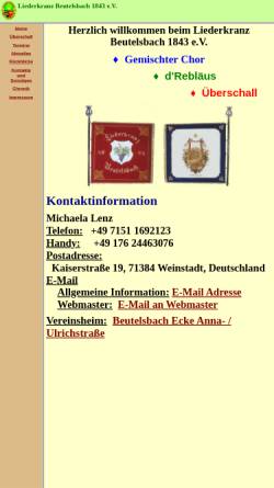 Vorschau der mobilen Webseite lk-beutelsbach.de, Gesangverein Liederkranz Beutelsbach