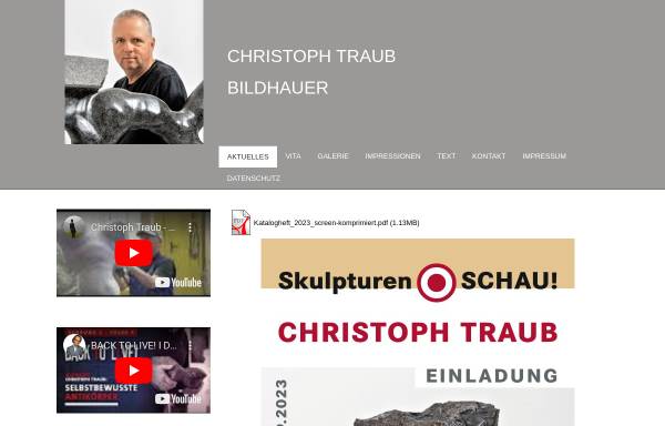Vorschau von www.christoph-traub.de, Bildhauerei Christoph Traub