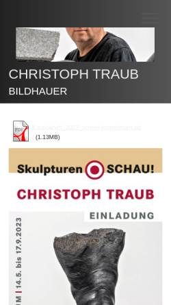 Vorschau der mobilen Webseite www.christoph-traub.de, Bildhauerei Christoph Traub