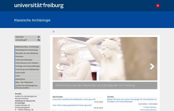 Vorschau von www.archaeologie.uni-freiburg.de, Archäologisches Institut der Universität Freiburg