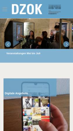 Vorschau der mobilen Webseite www.dzokulm.telebus.de, Dokumentationszentrum Oberer Kuhberg e. V.