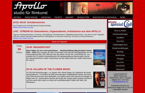 Vorschau von www.apollokino.de, Apollo Kino
