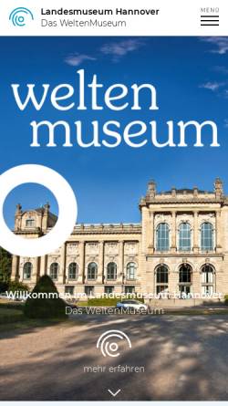 Vorschau der mobilen Webseite www.landesmuseum-hannover.niedersachsen.de, Niedersächsisches Landesmuseum Hannover