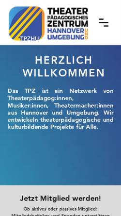 Vorschau der mobilen Webseite www.tpzhu.de, Theaterpädagogisches Zentrum (TPZ)