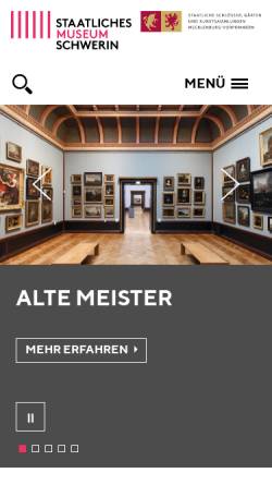 Vorschau der mobilen Webseite www.museum-schwerin.de, Staatliches Museum Schwerin