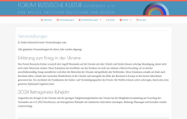 Vorschau von www.forum-russische-kultur.de, Forum Russische Kultur Gütersloh e. V.