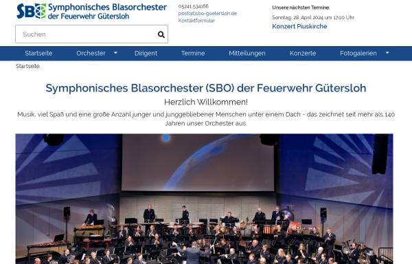 Vorschau von www.sbo-guetersloh.de, Symphonisches Blasorchester