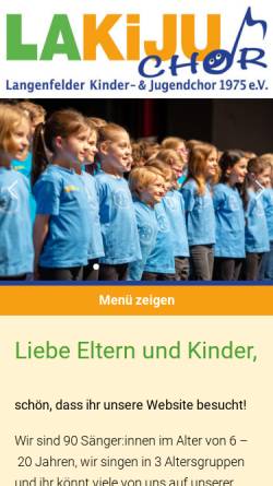 Vorschau der mobilen Webseite www.kinderchor-langenfeld.de, Langenfelder Kinder- und Jugendchor 1975 e.V.