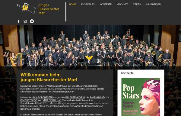 Vorschau von www.j-b-m.de, Junges Blasorchester Marl e.V.