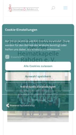 Vorschau der mobilen Webseite www.heimatkapelle-rahden.de, Heimatkapelle Rahden e.V.